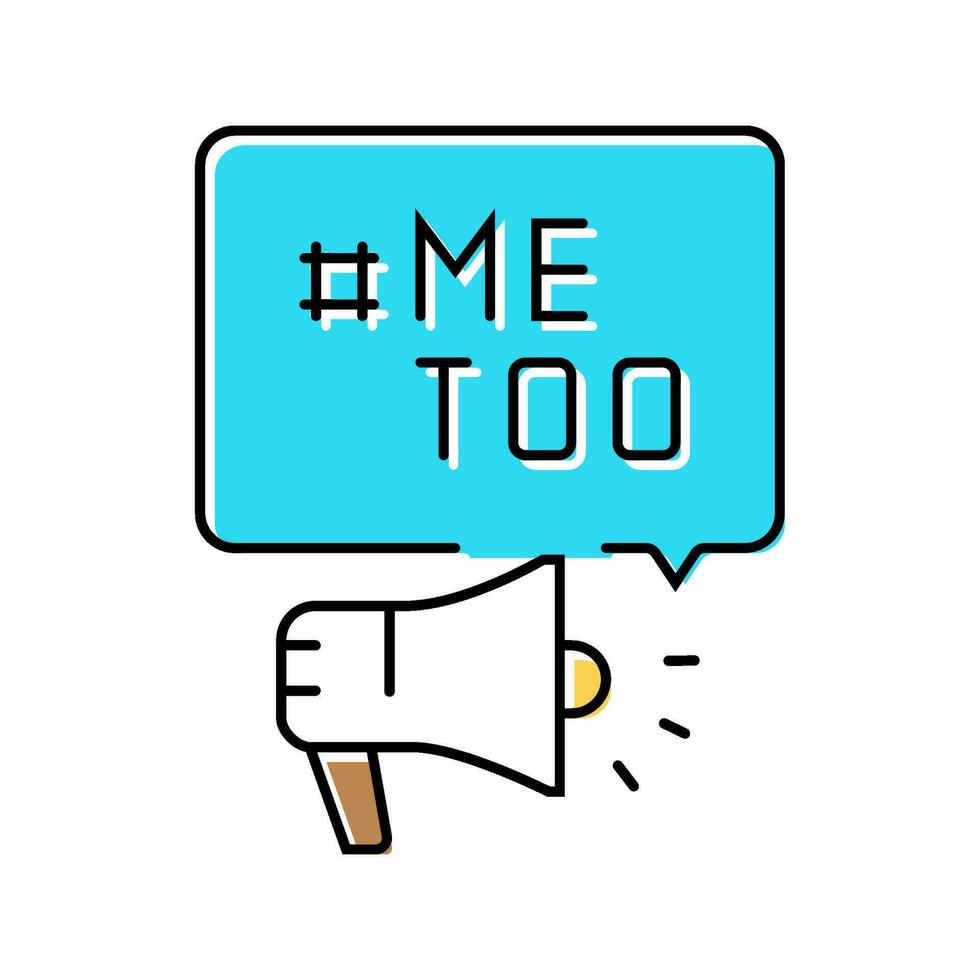 metoo movement feminism woman color icon vector illustration