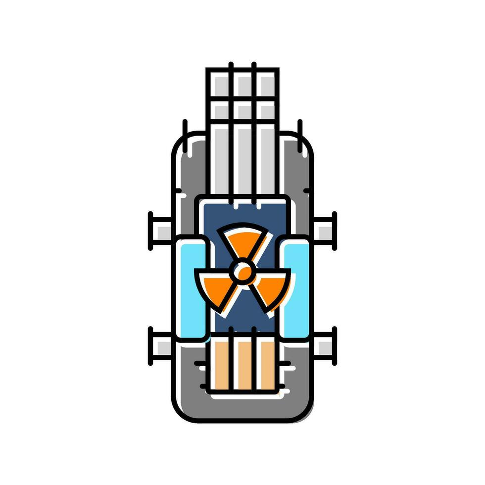 pequeño modular nuclear reactor futuro tecnología color icono vector ilustración