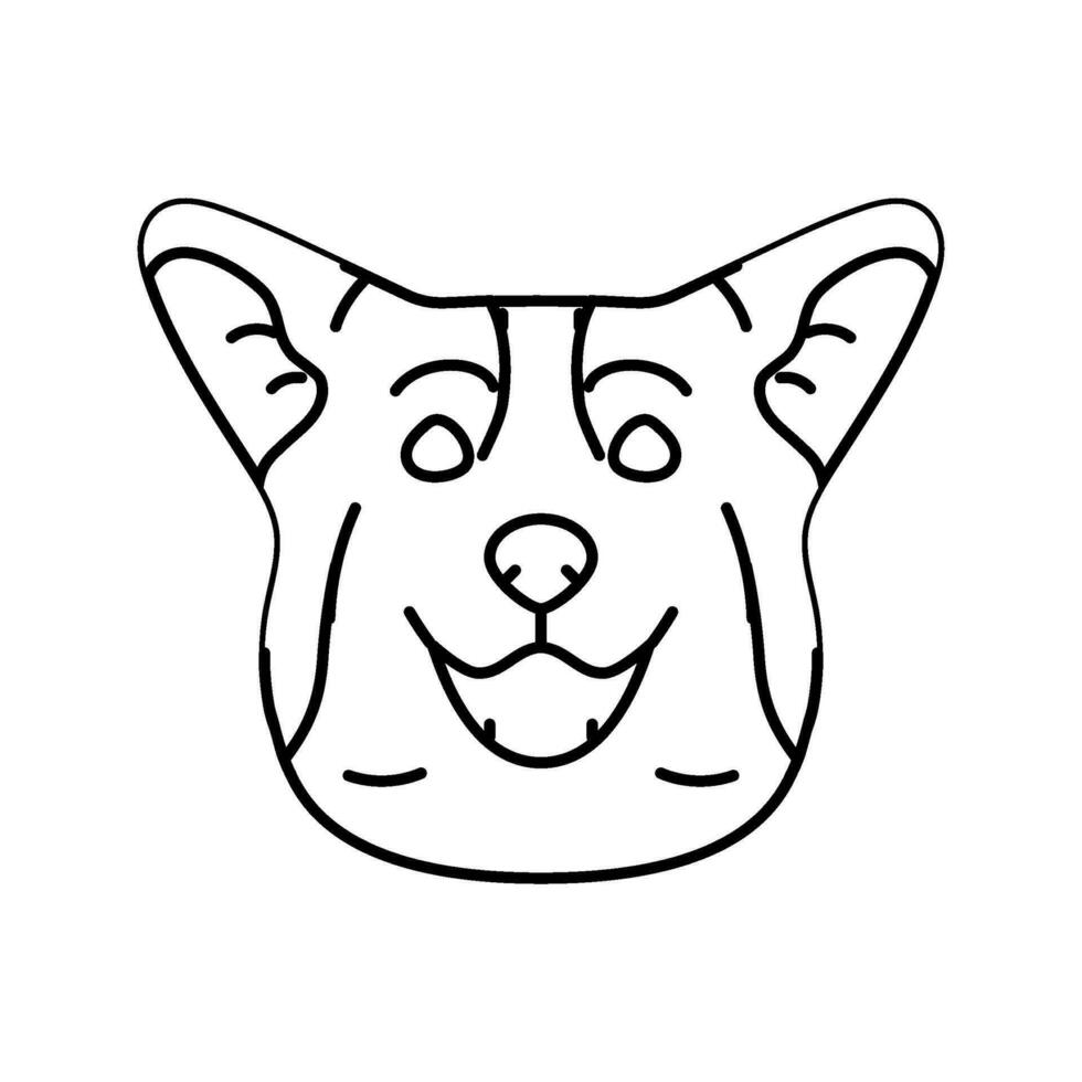 pembroke galés corgi perro perrito mascota línea icono vector ilustración