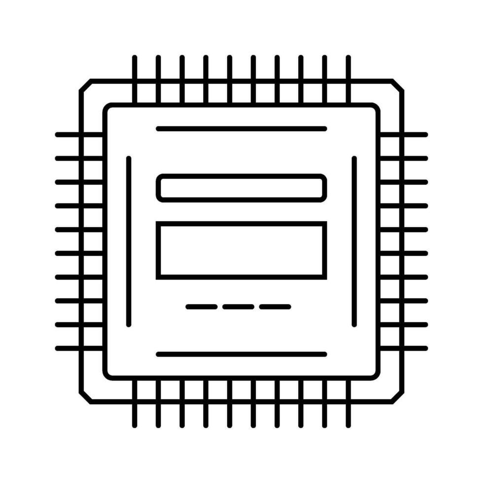 microcontroller electronic component line icon vector illustration ...