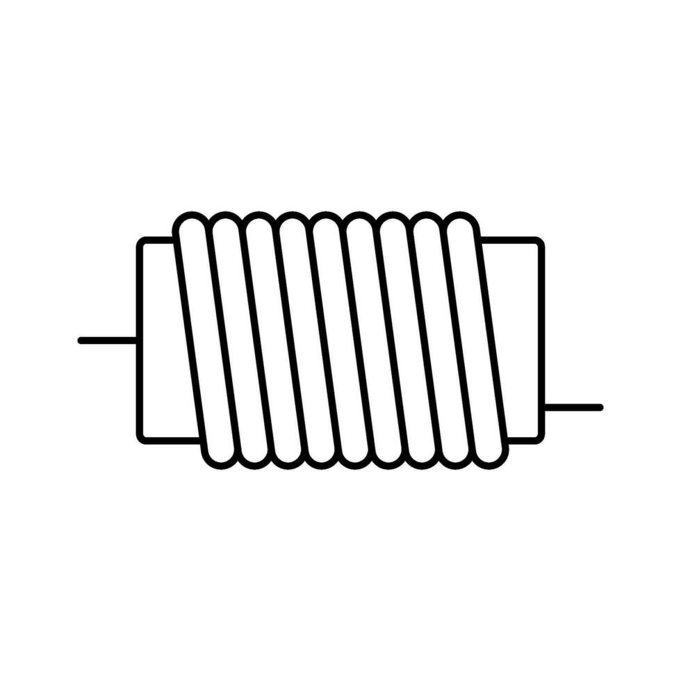 inductor electrónico componente línea icono vector ilustración