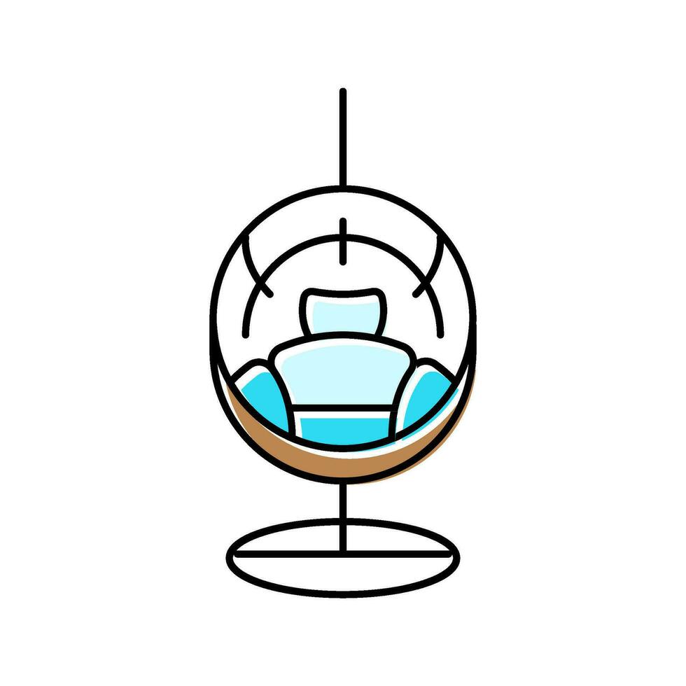 hamaca silla vivo habitación color icono vector ilustración