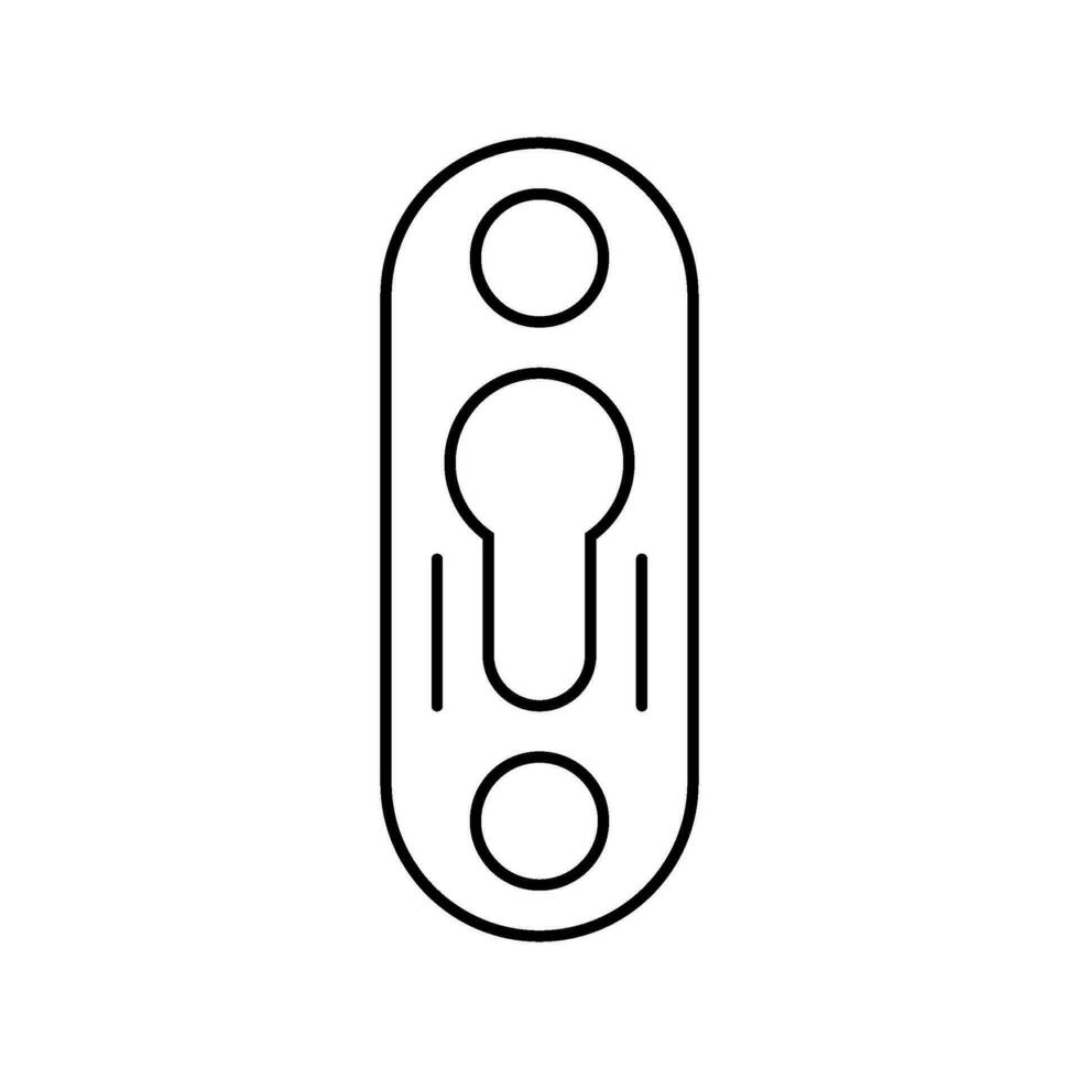 keyhole plate hardware furniture fitting line icon vector illustration