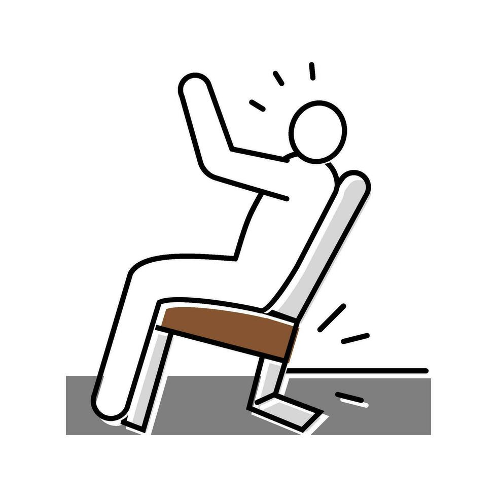 otoño silla hombre accidente color icono vector ilustración