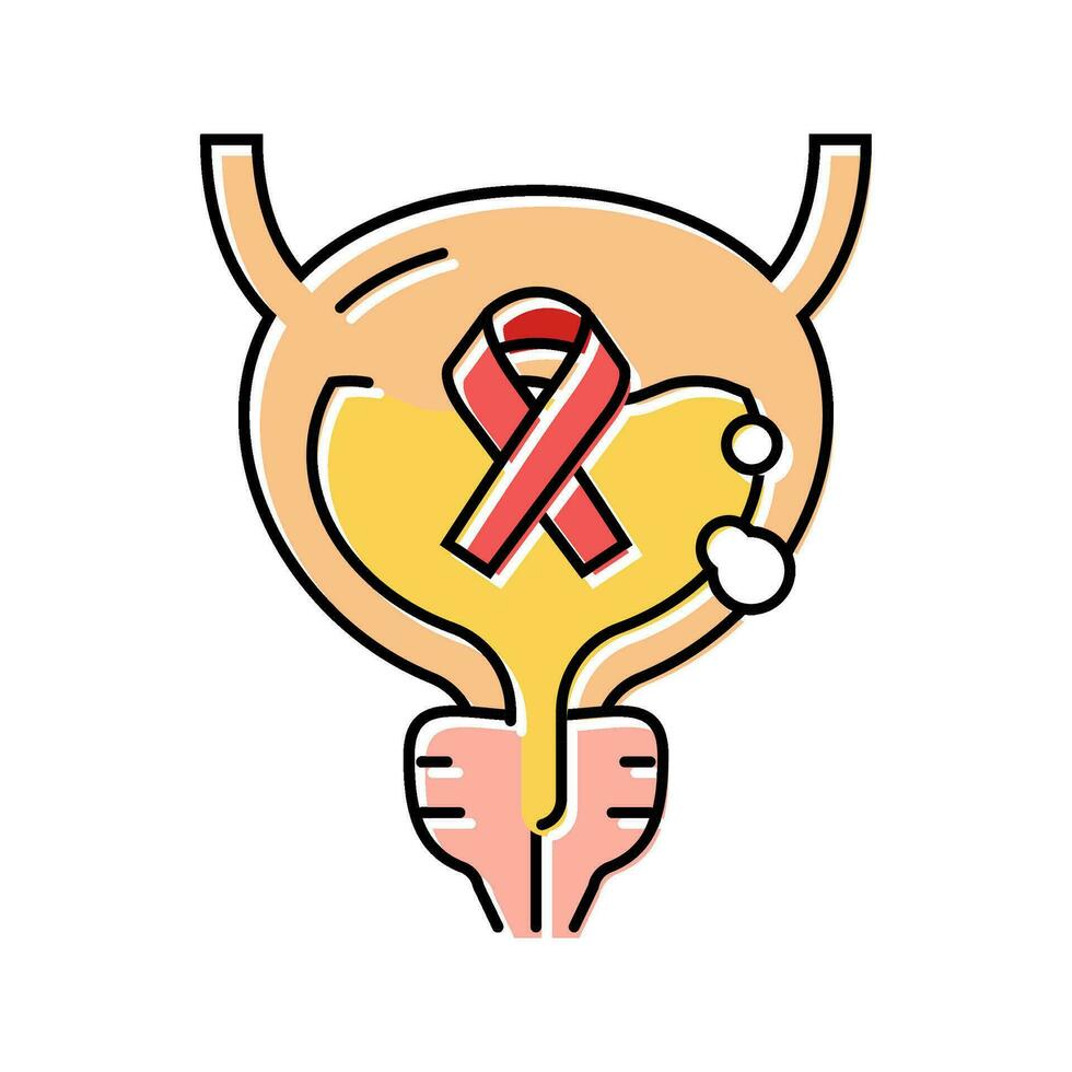 bladder cancer color icon vector illustration