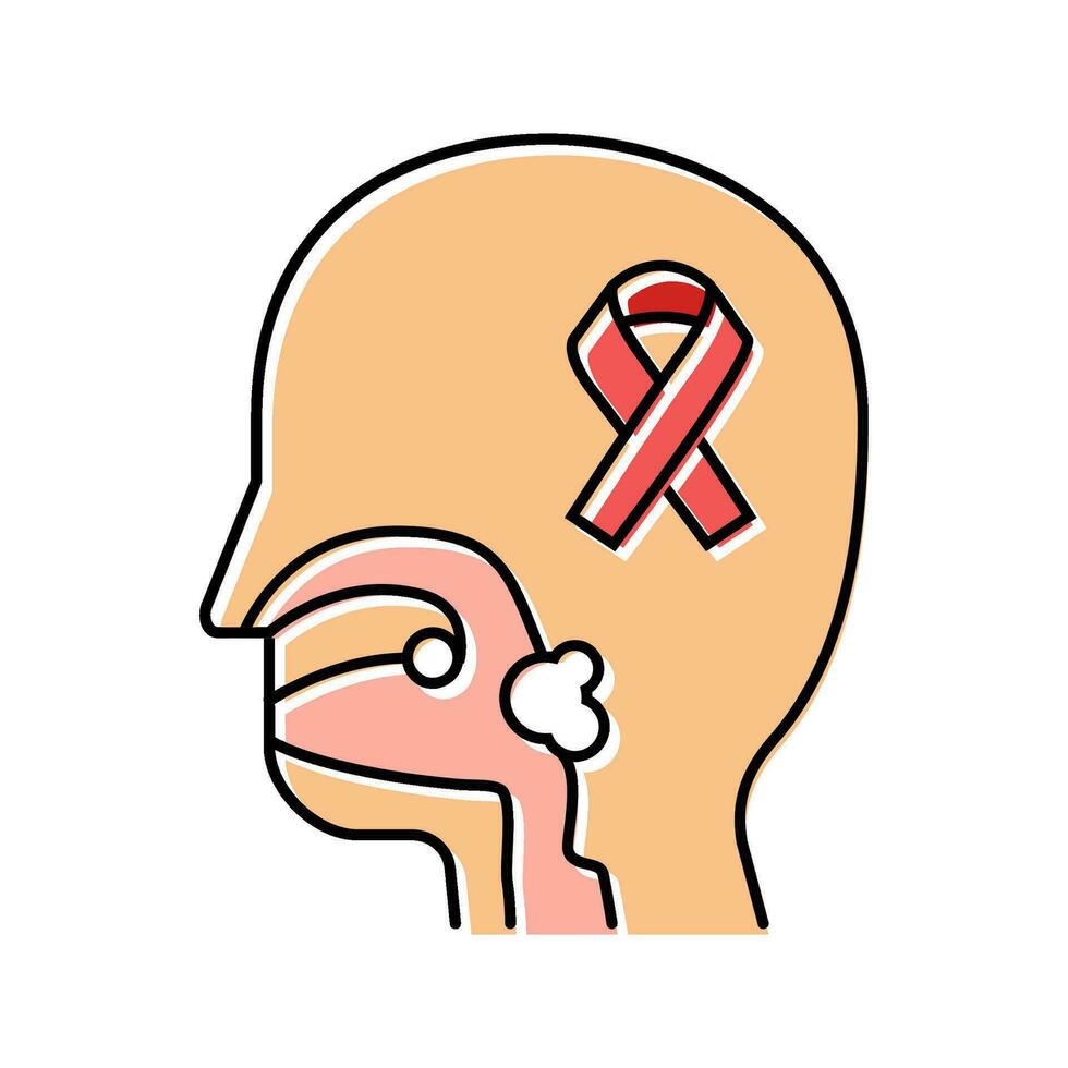 oral cancer color icon vector illustration