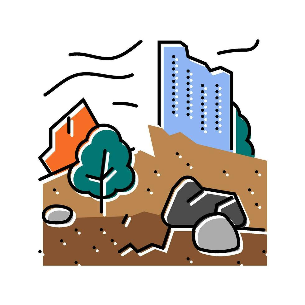 nature apocalypse color icon vector illustration