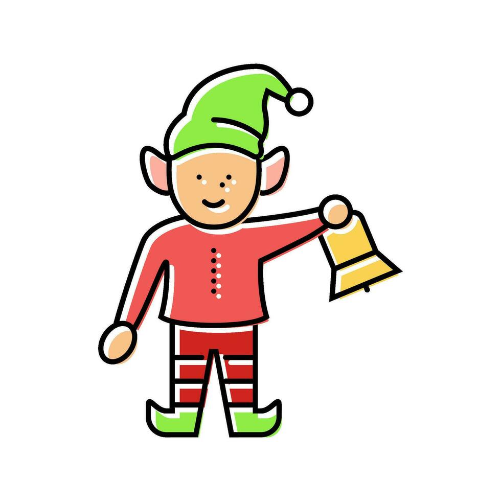 elf cute xmas color icon vector illustration