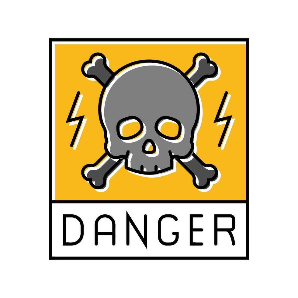 dangerous electricity color icon vector illustration