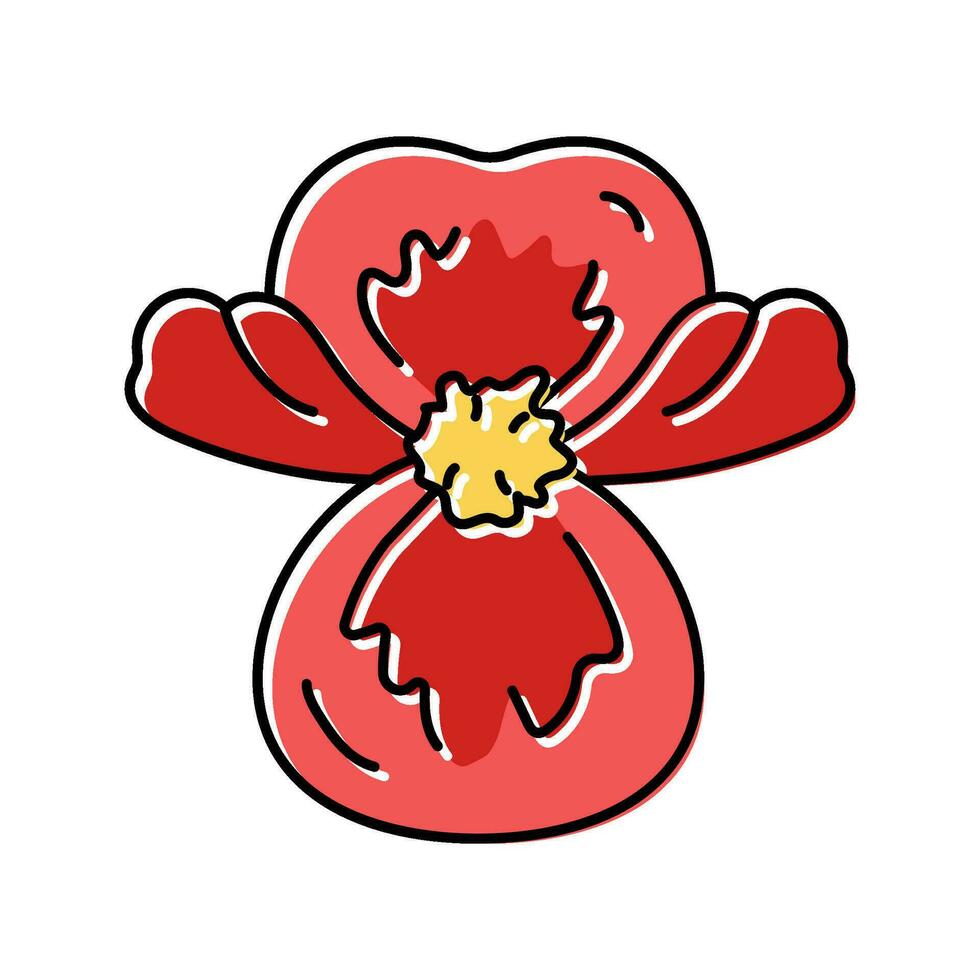begonia flor primavera color icono vector ilustración