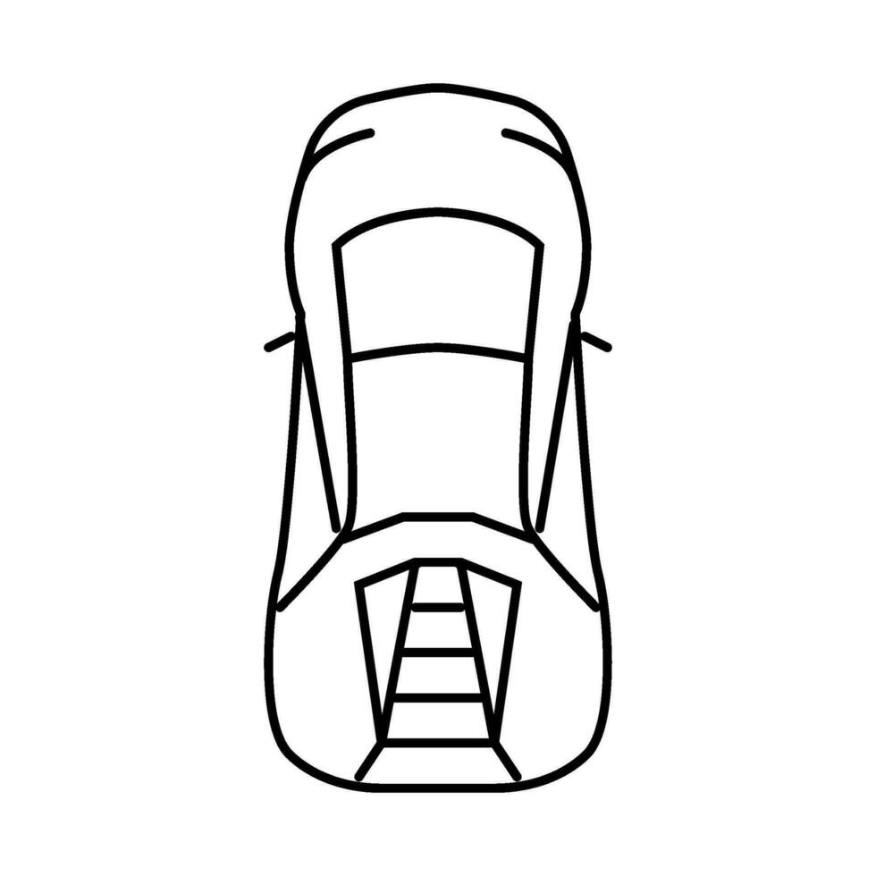 competencia coche parte superior ver línea icono vector ilustración