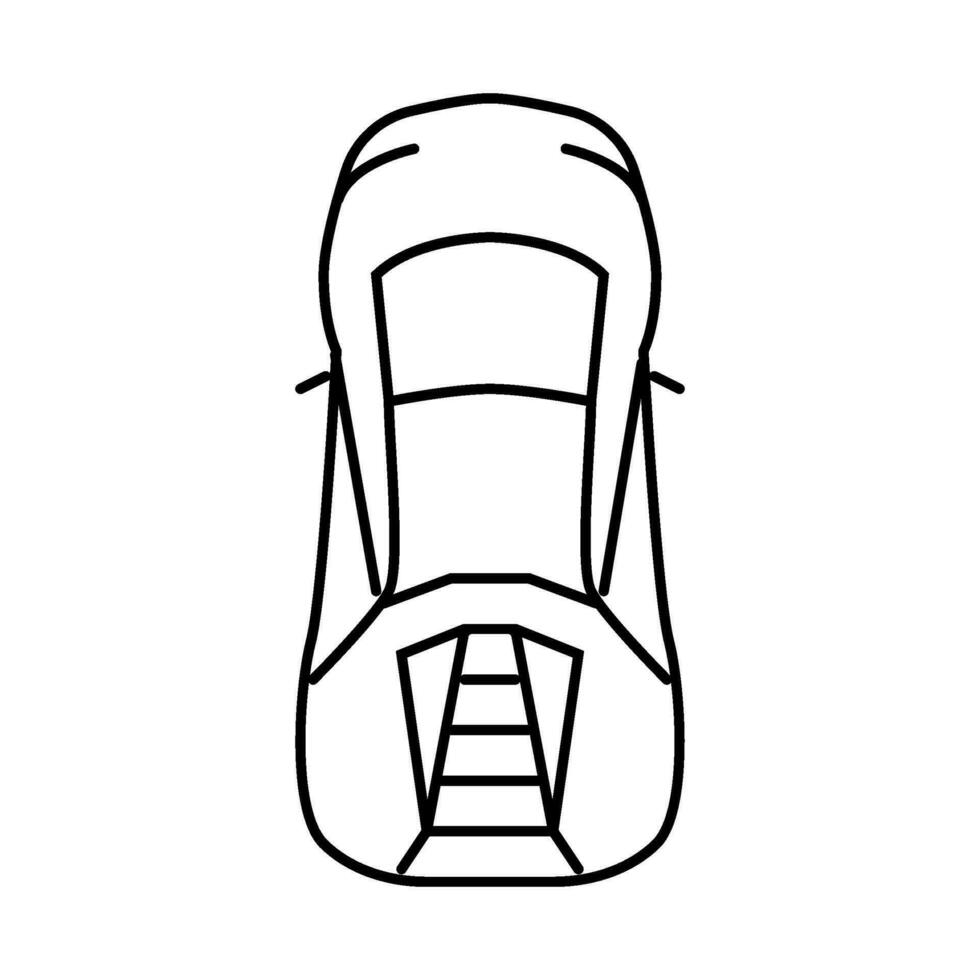 competition car top view line icon vector illustration