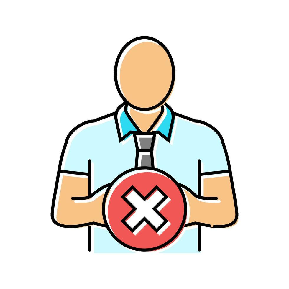 employee reject color icon vector illustration