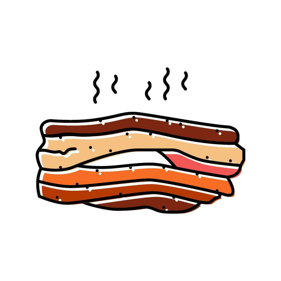 bacon smoked color icon vector illustration