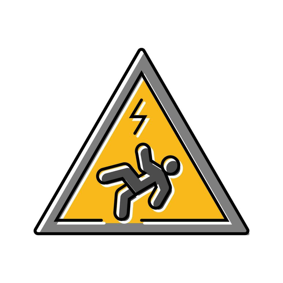 hazard electricity color icon vector illustration