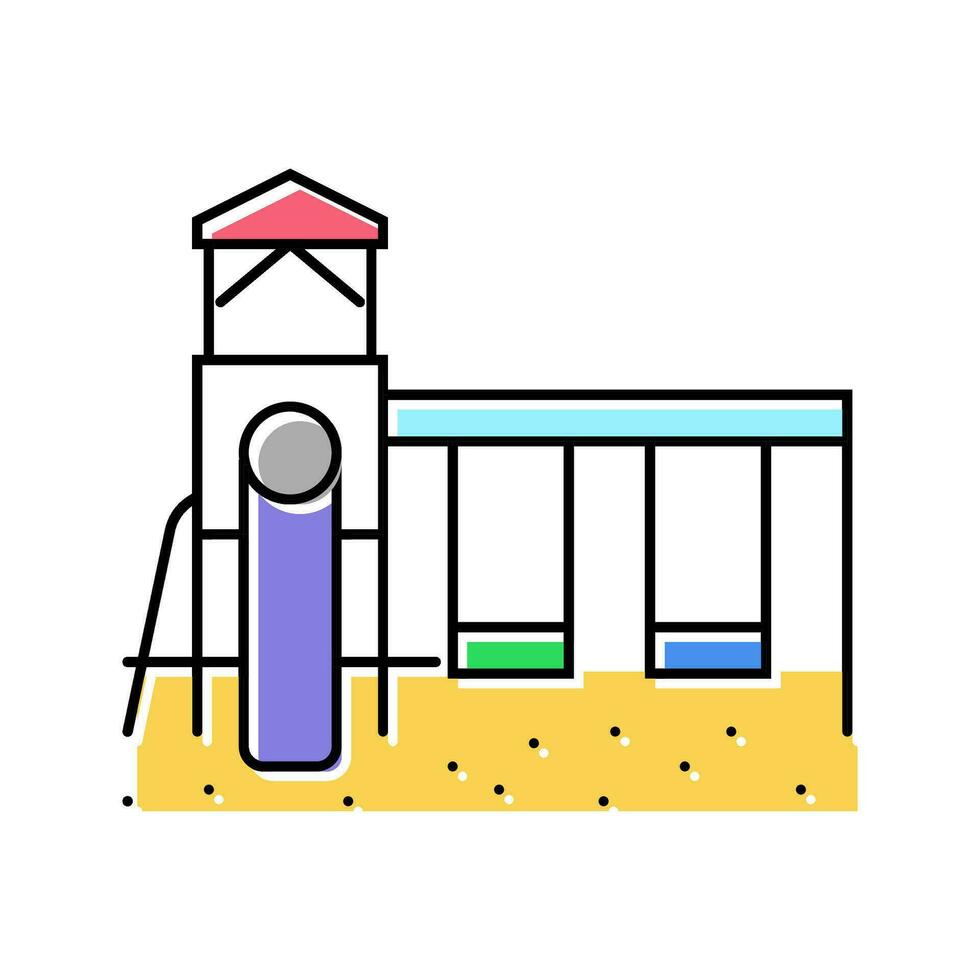 al aire libre niño divertido color icono vector ilustración