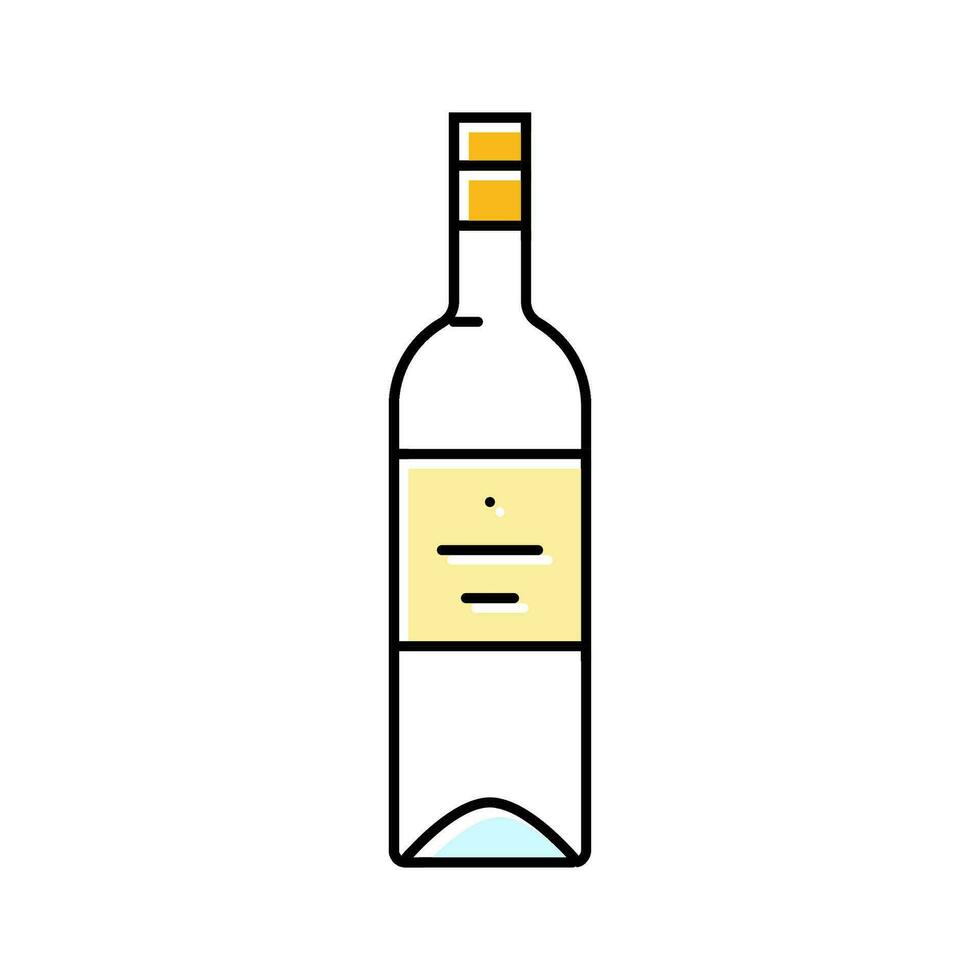 vino vaso botella color icono vector ilustración