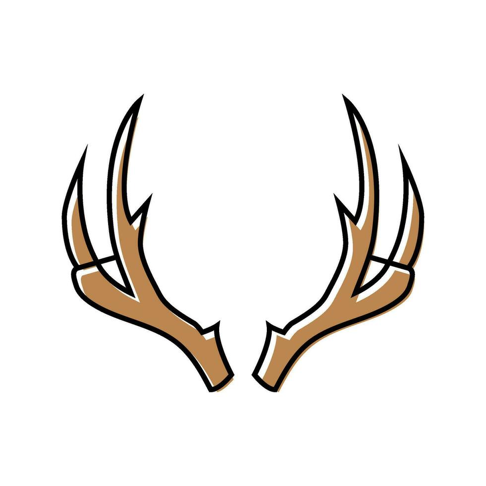 reindeer horn animal color icon vector illustration