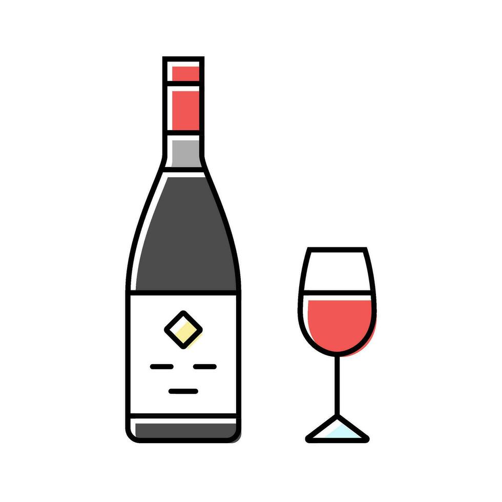 wine drink bottle color icon vector illustration