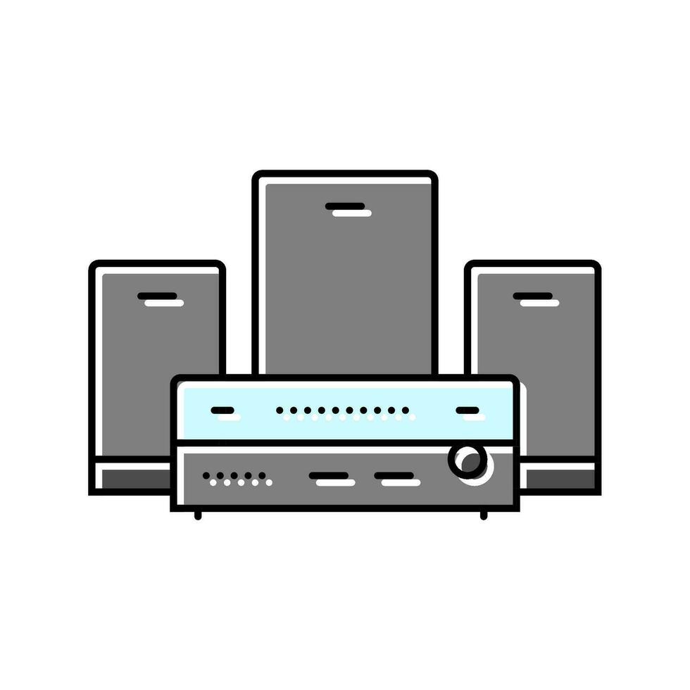 sound system living room color icon vector illustration