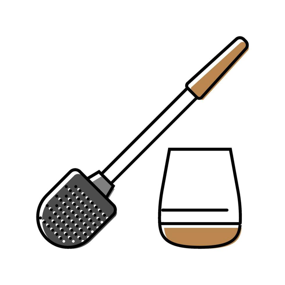 toilet bowl brush home accessory color icon vector illustration