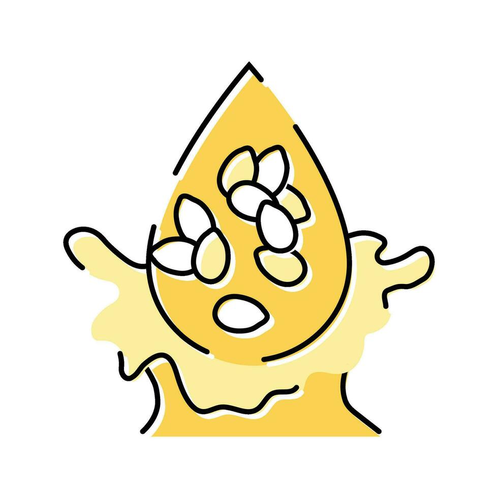 sesame seed oil liquid yellow color icon vector illustration