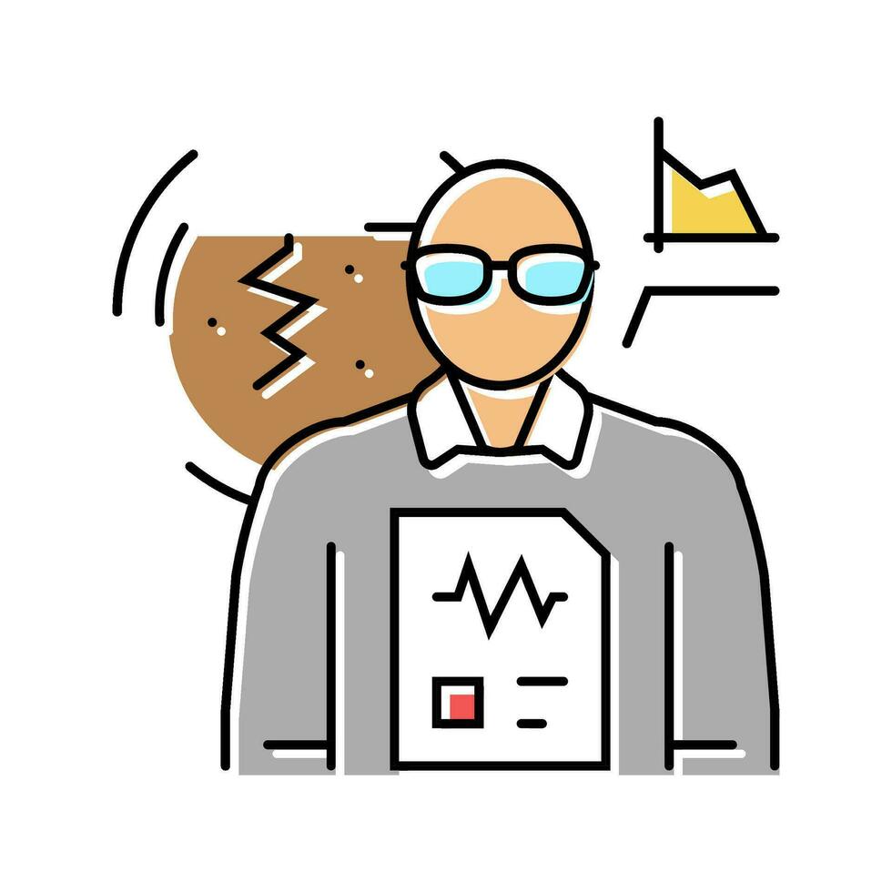 seismologists worker color icon vector illustration