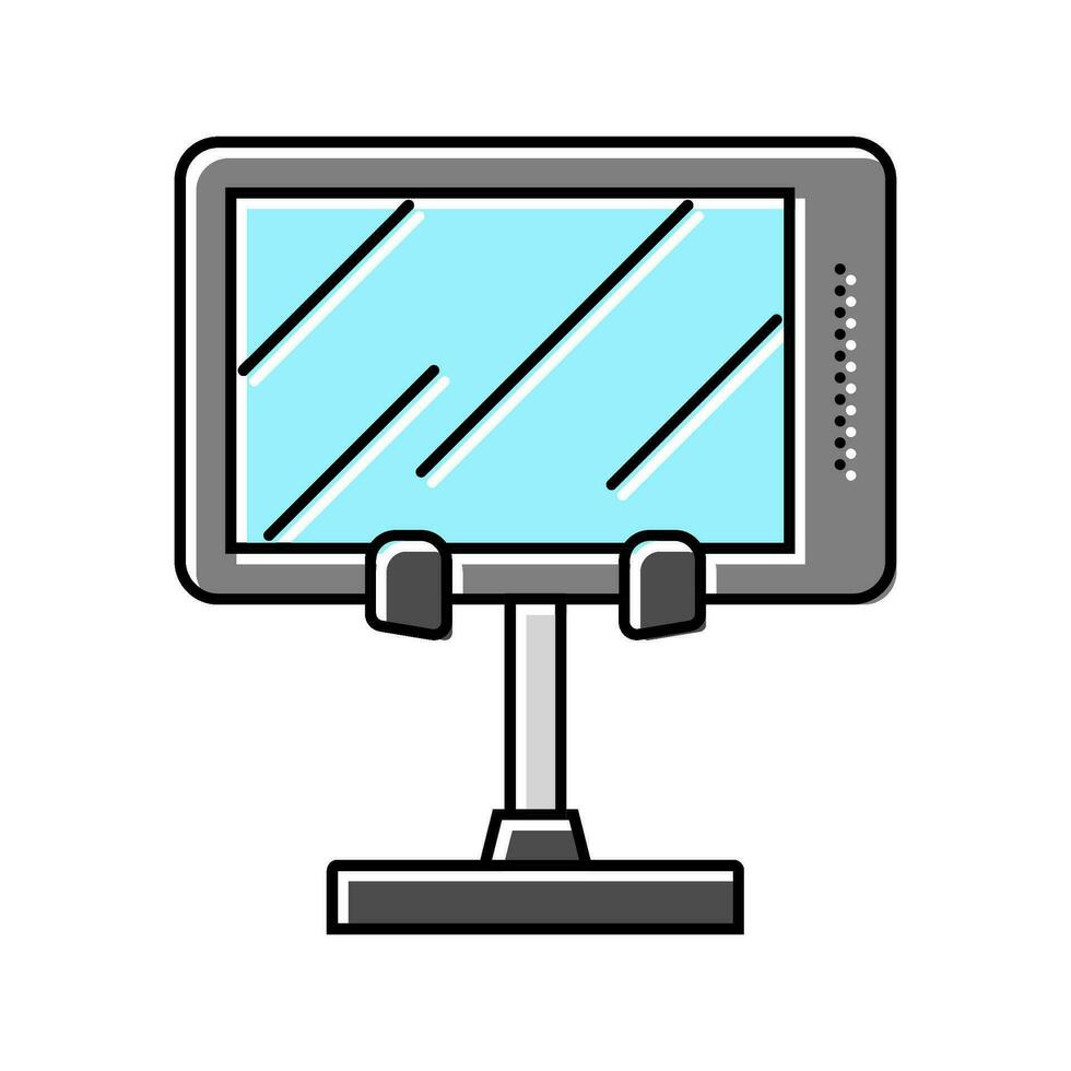 phone stand desk home office color icon vector illustration