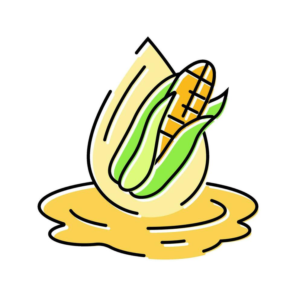 corn oil liquid yellow color icon vector illustration