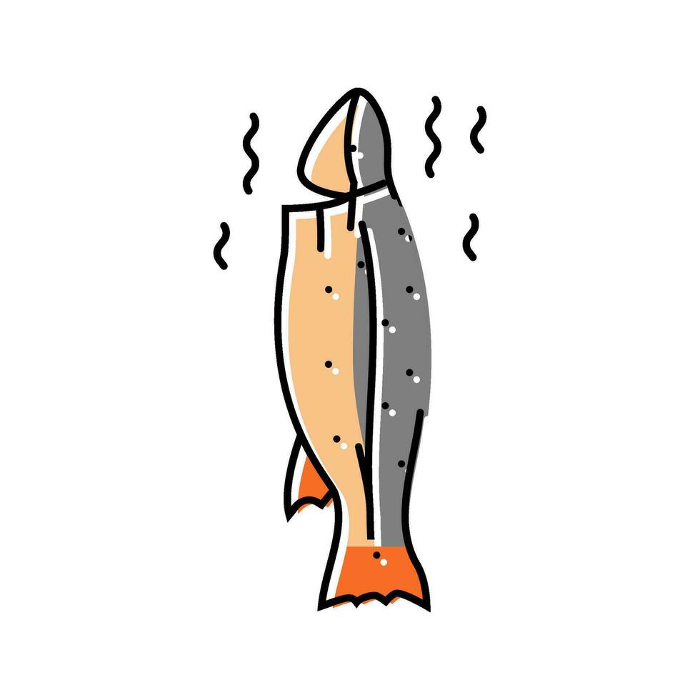 fish smoked color icon vector illustration