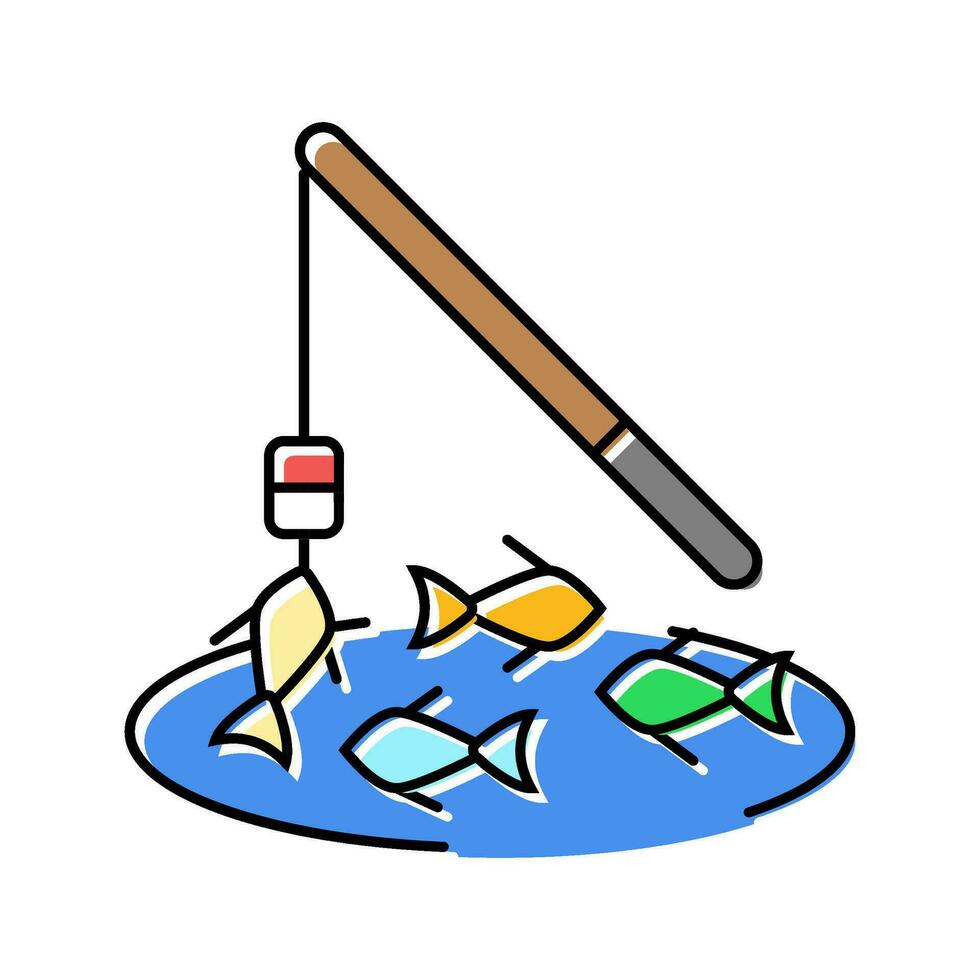 fishing game board table color icon vector illustration