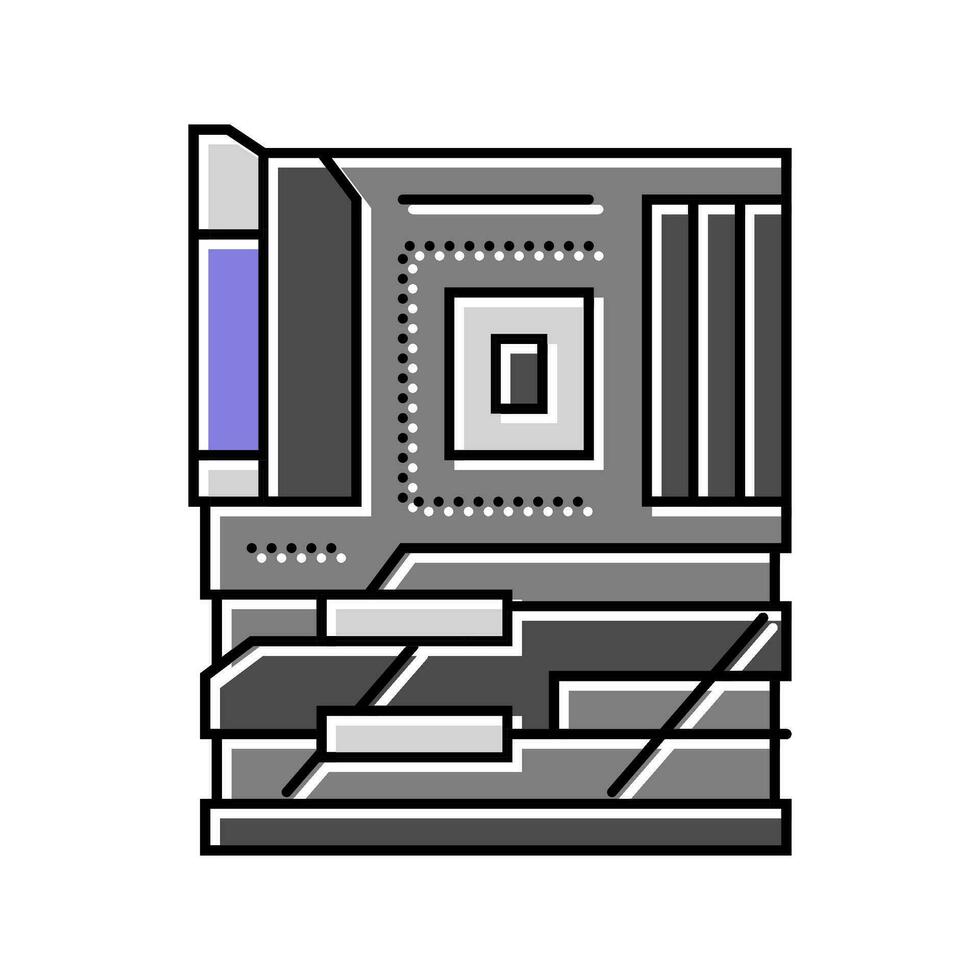 tarjeta madre juego de azar ordenador personal color icono vector ilustración