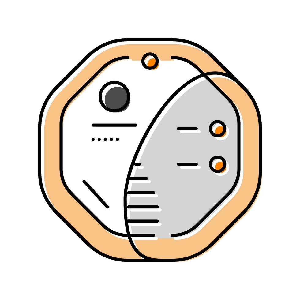 smart smoke detector home color icon vector illustration