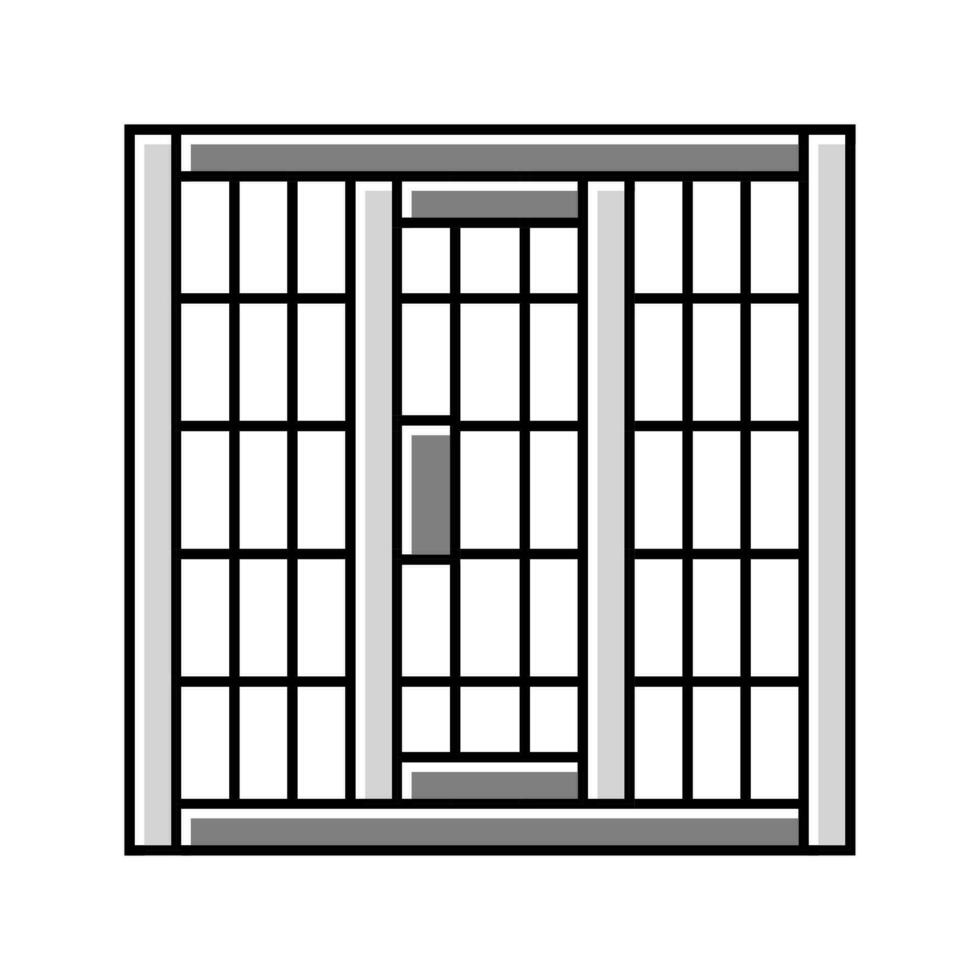 jail cell bars crime color icon vector illustration