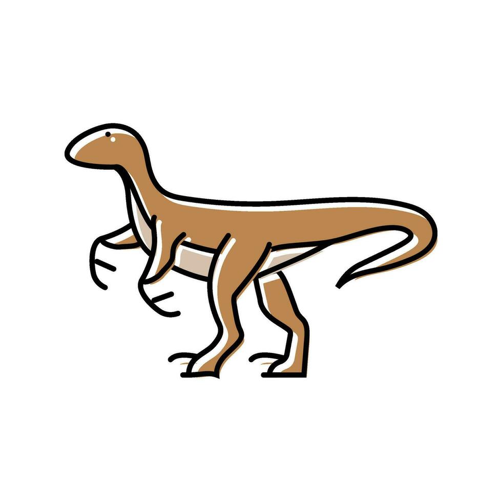 velociraptor dinosaur animal color icon vector illustration
