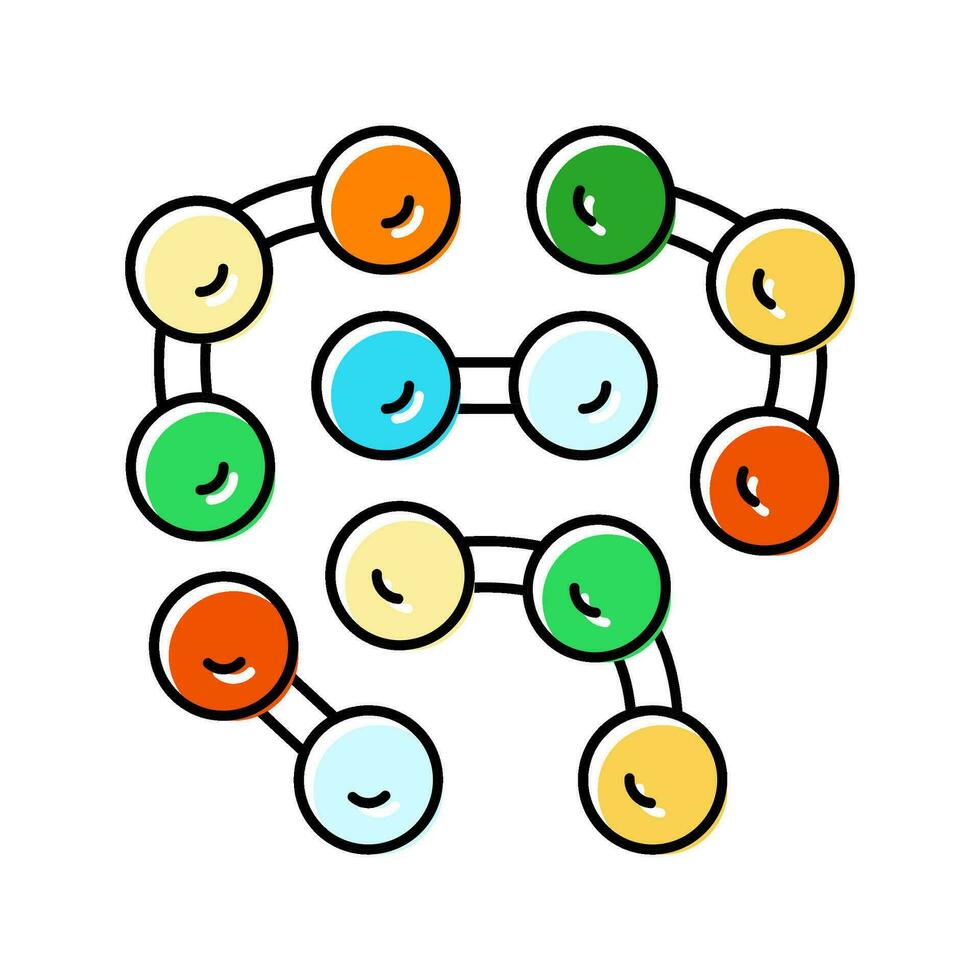 peptide bonds biochemistry color icon vector illustration