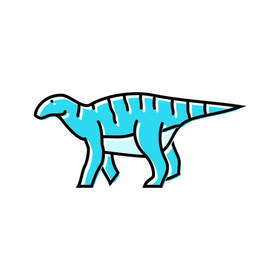 iguanodon dinosaurio animal color icono vector ilustración