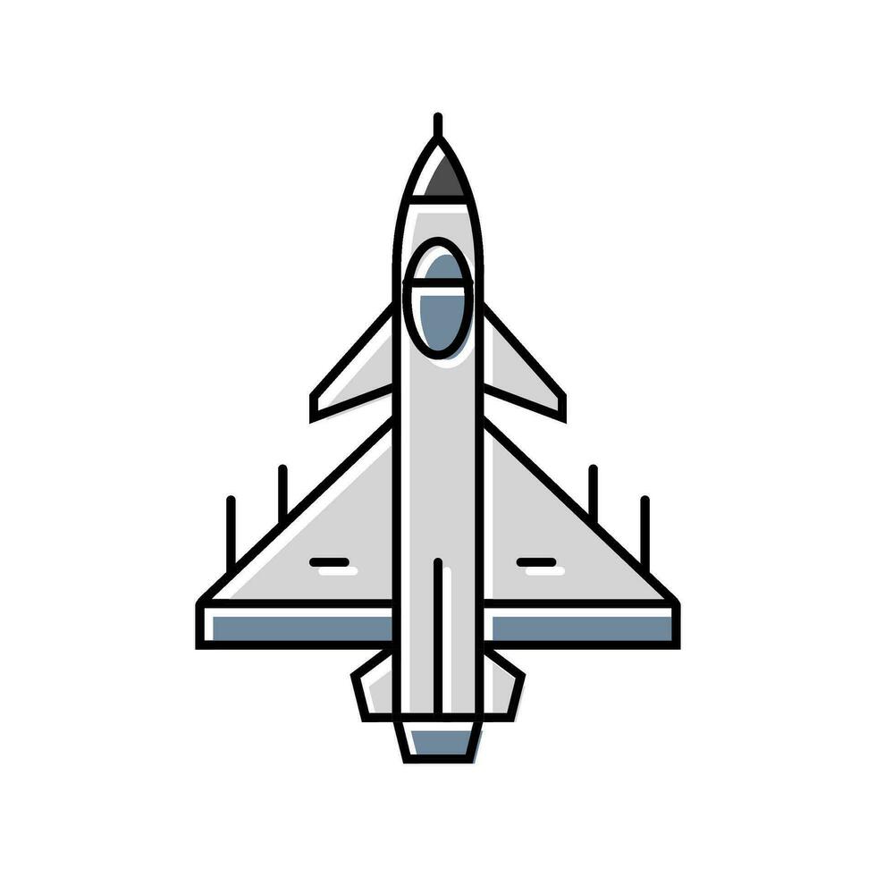 fighter jet weapon war color icon vector illustration