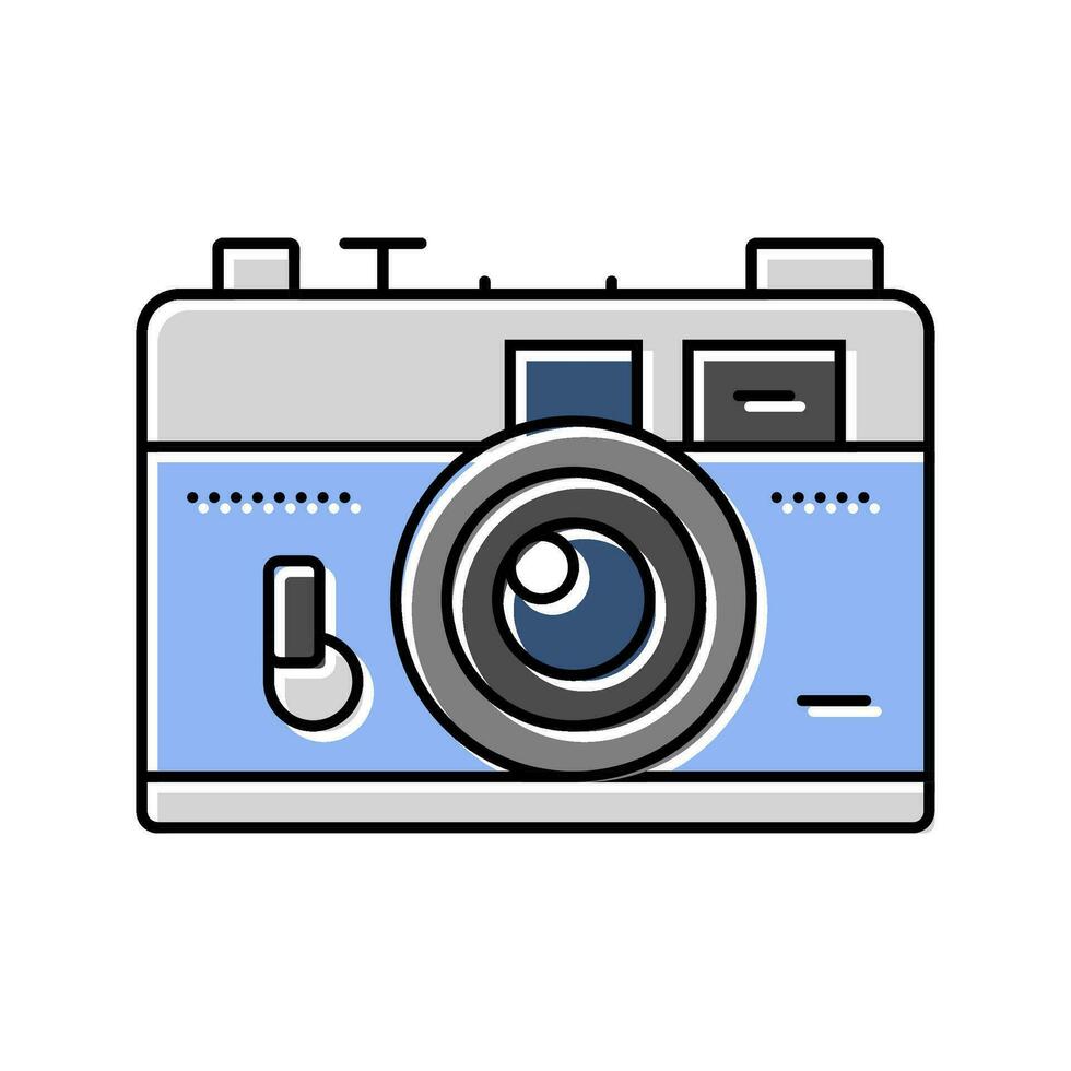 vintage camera hipster retro color icon vector illustration