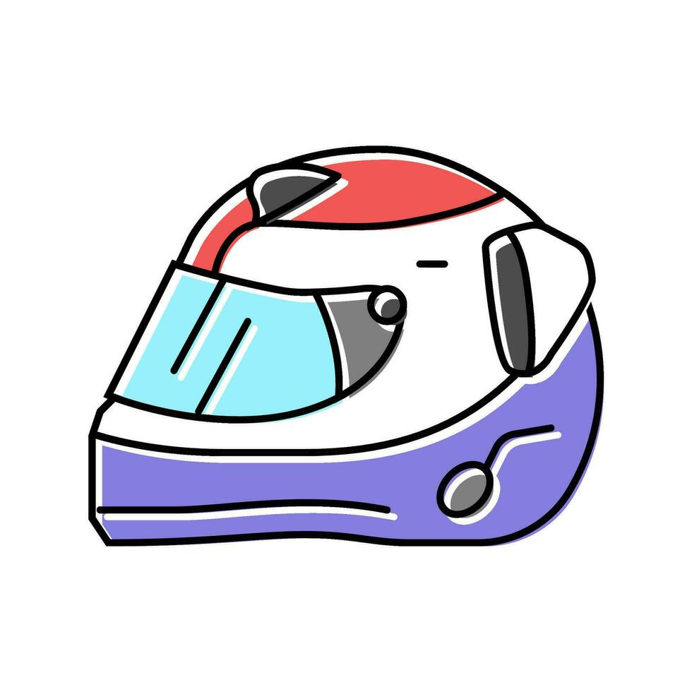 sport helmet vehicle auto color icon vector illustration