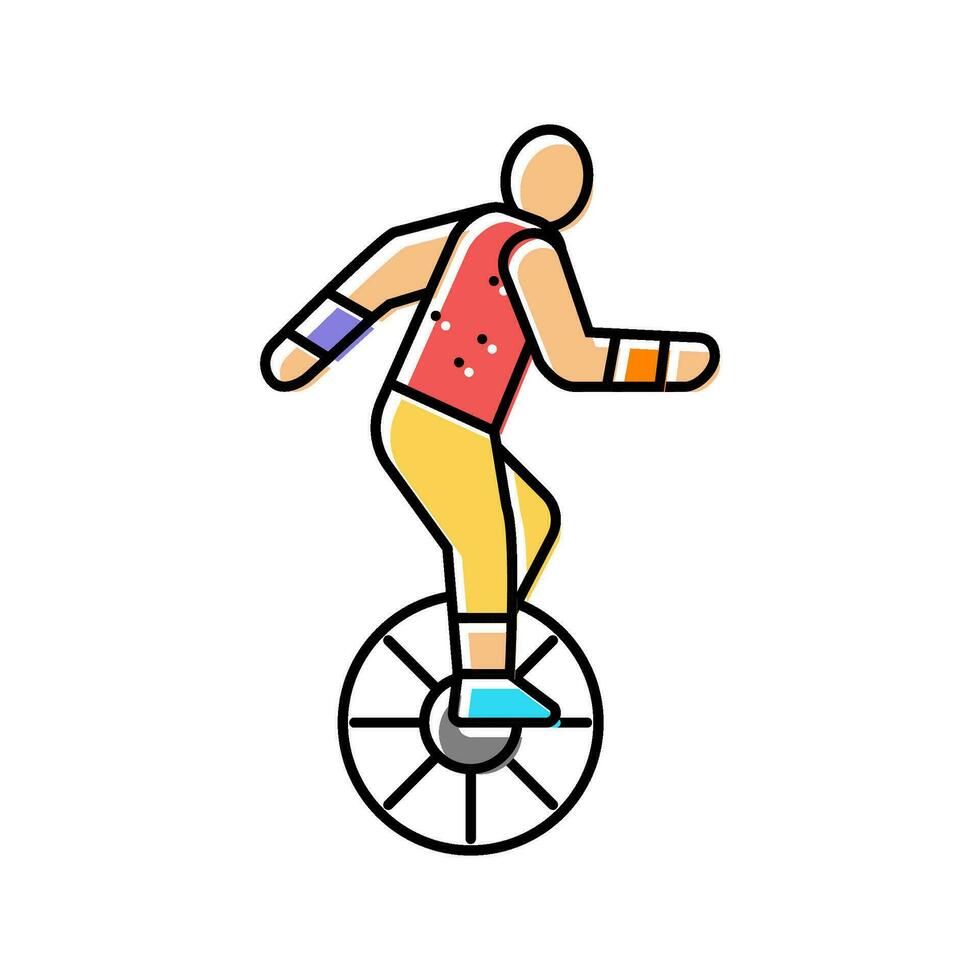 unicycle carnival vintage show color icon vector illustration