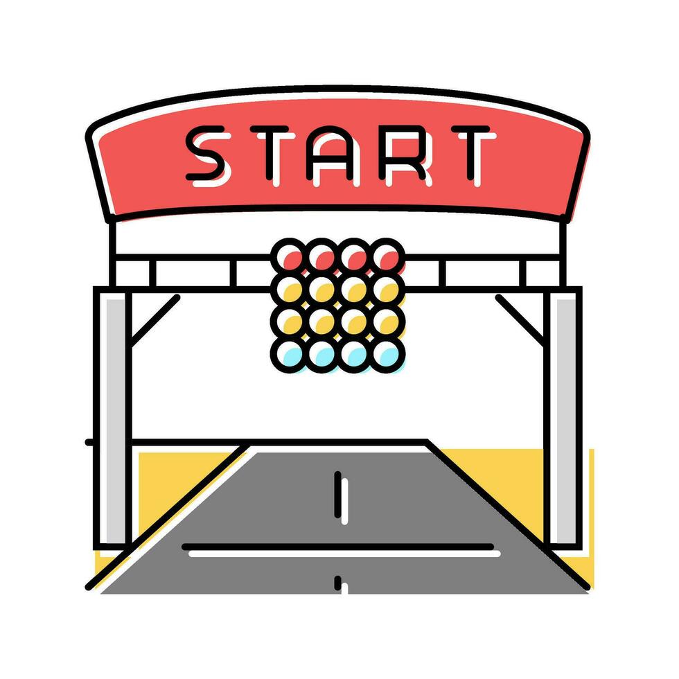 start vehicle speed auto color icon vector illustration
