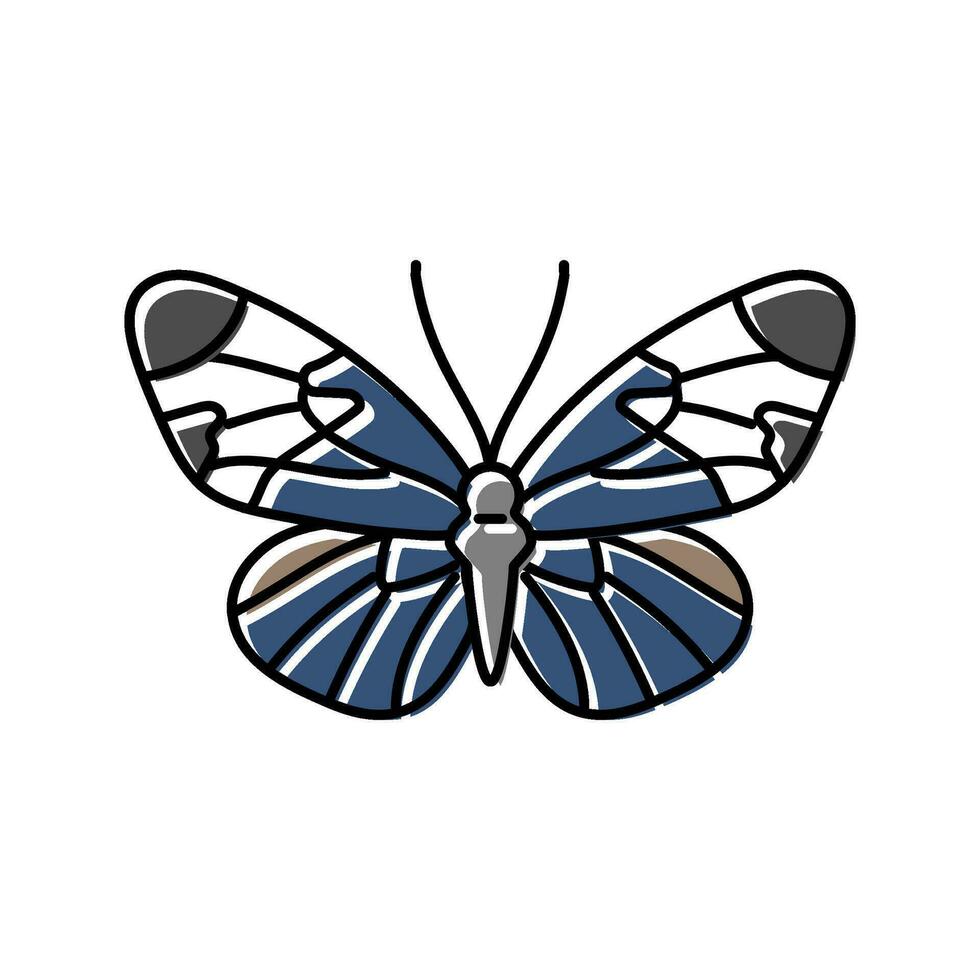 safo ala larga insecto color icono vector ilustración