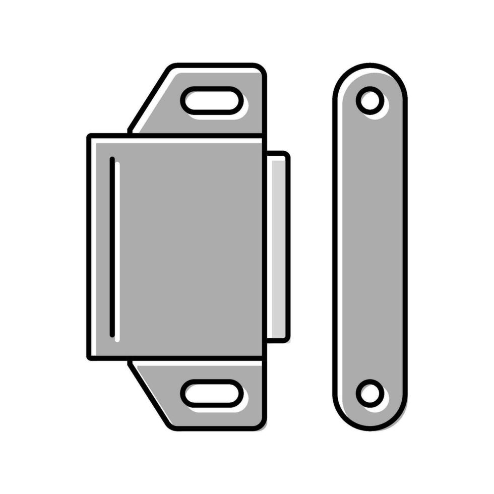 magnetic catch hardware furniture fitting color icon vector illustration