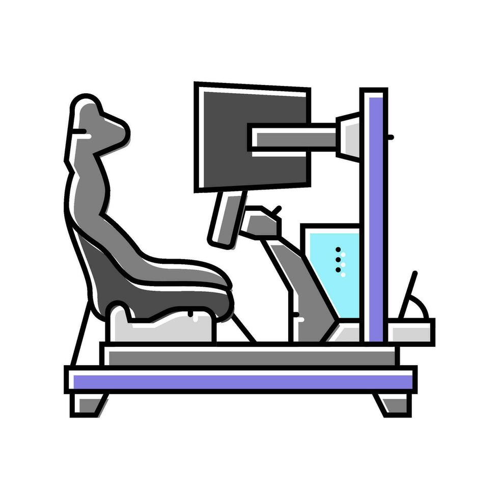 racing simulator vehicle color icon vector illustration