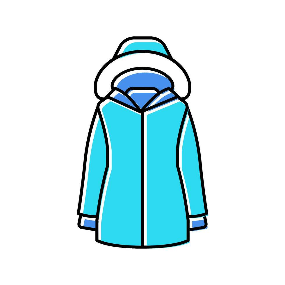 winter coat season color icon vector illustration