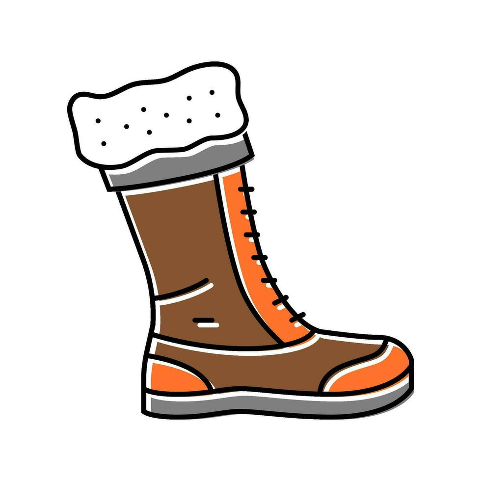 winter boots season color icon vector illustration