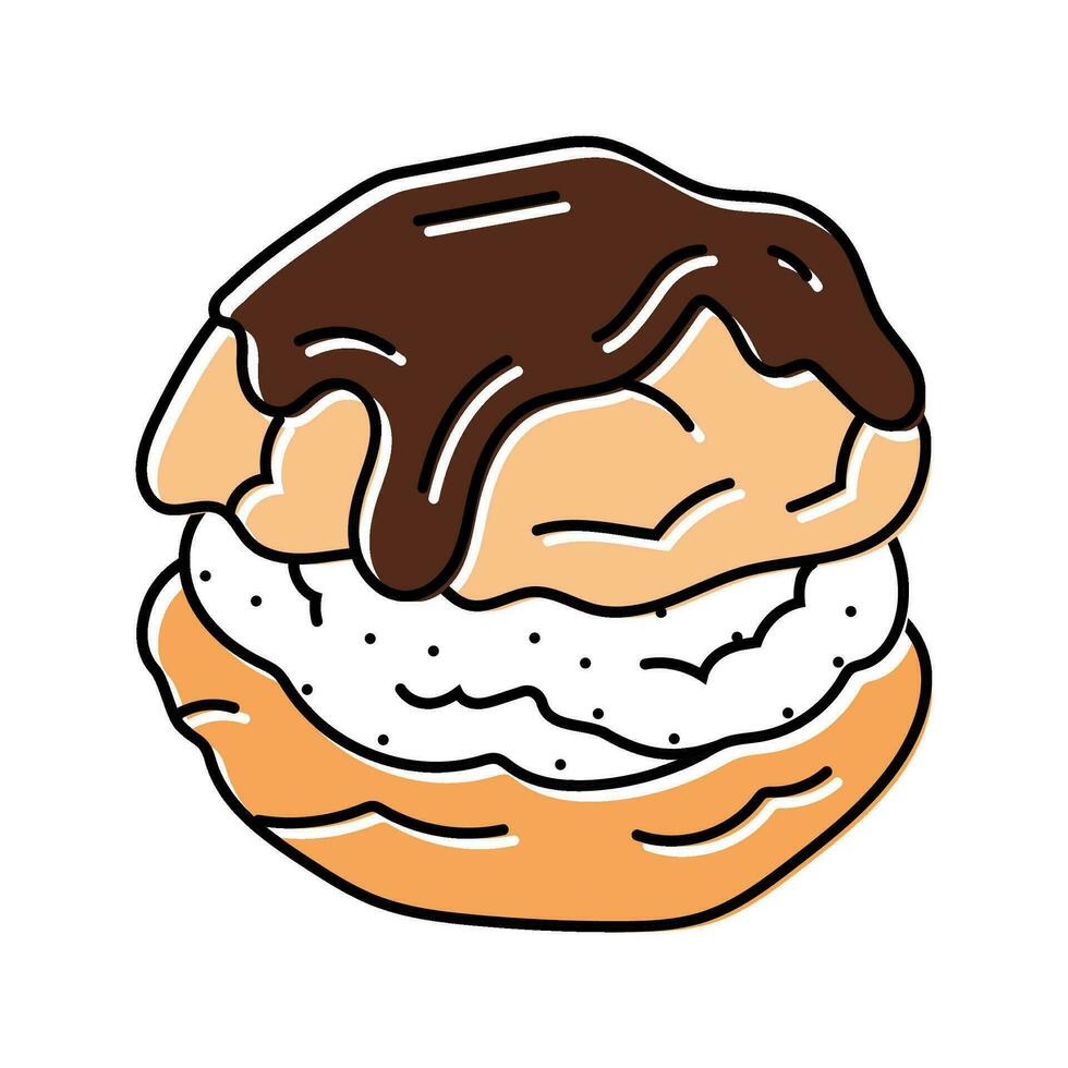 profiteroles sweet food color icon vector illustration