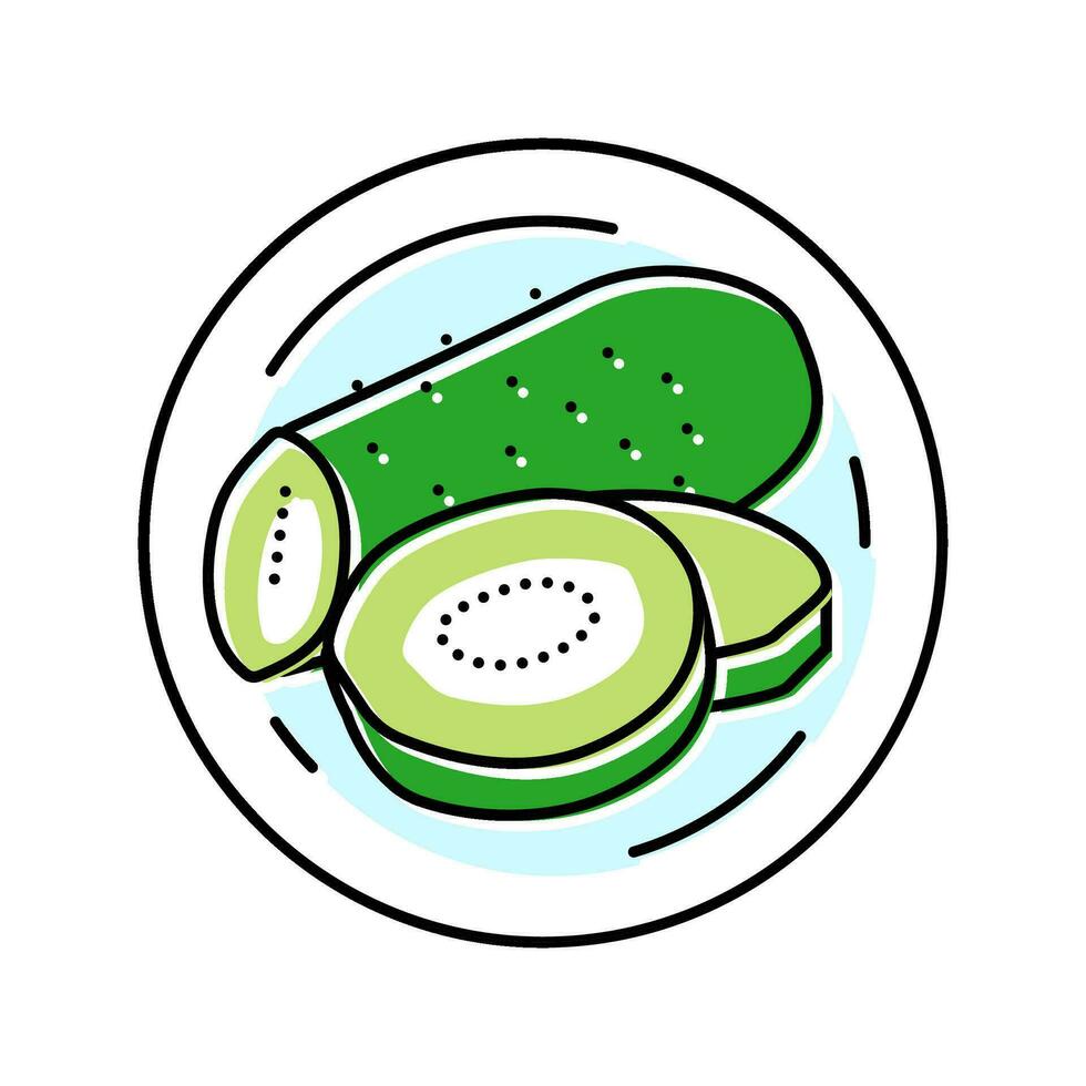 Pepino cosmético planta color icono vector ilustración