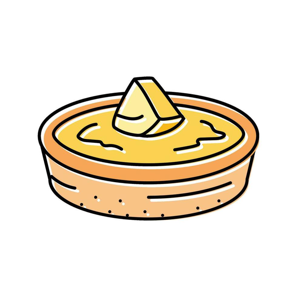 lemon tart sweet food color icon vector illustration